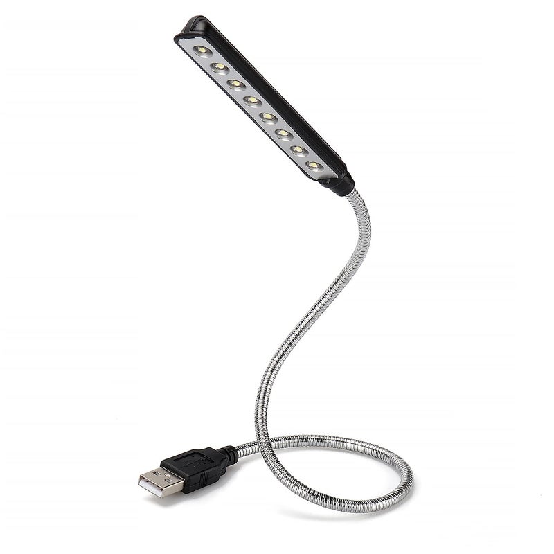Daffodil USB LED Light - 8 Super Bright LED Reading Lamp - No Batteries Needed - PC & Mac Compatible (ULT05 Black) - Image 1